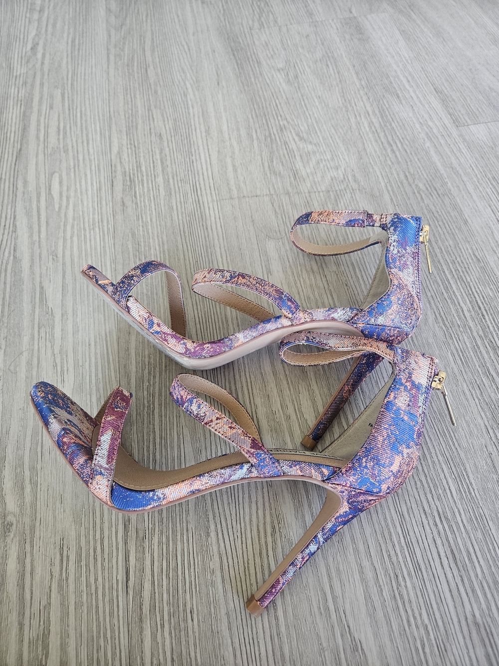 Steve Madden's Pink & Blue Strappy High Heel Sandals
